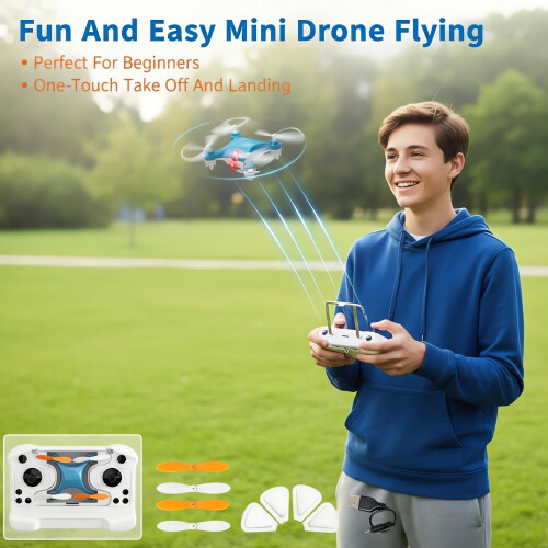 Mini Drone with Camera for Beginners, LED Lights, 360 Flips, Altitude Hold, Headless Mode – Black 1