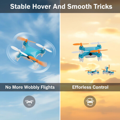 Mini Drone with Camera for Beginners, LED Lights, 360 Flips, Altitude Hold, Headless Mode – Black 2