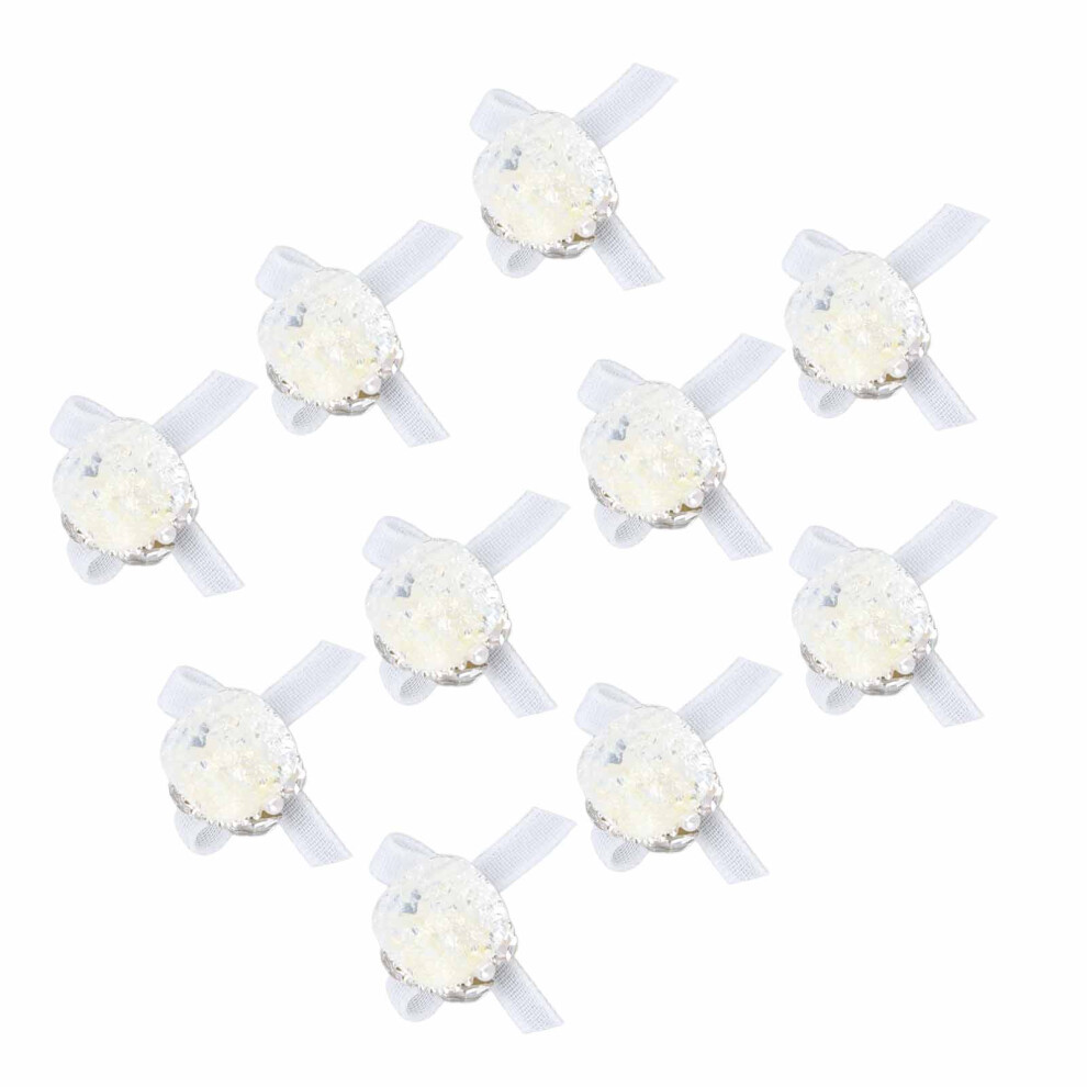 Bow Nail Charm Rhinestones 10pcs ABS Wide Portable