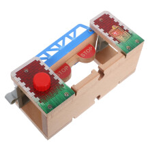 Wooden Train Bridge Accessory for Kids, Interactive Lifting Bridge Compatible with Wooden Train Tracks