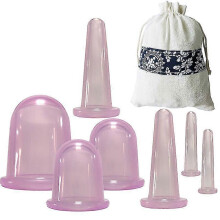 (1 Set, Purple) Silicone Suction Cups Kit for Body Massage - 7 Pieces Set with Pain Relief Cupping Therapy