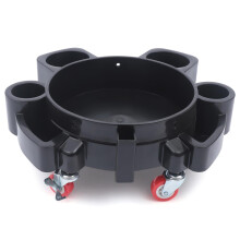 Car Wash Bucket Dolly with 360 Rotate Pulleys and Brake Lock Wheels, Heavy Duty Rolling Base for Detailing
