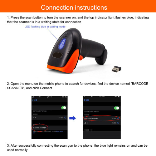 1D/2D Barcode Scanner - Wired USB, Plastic, Black 1