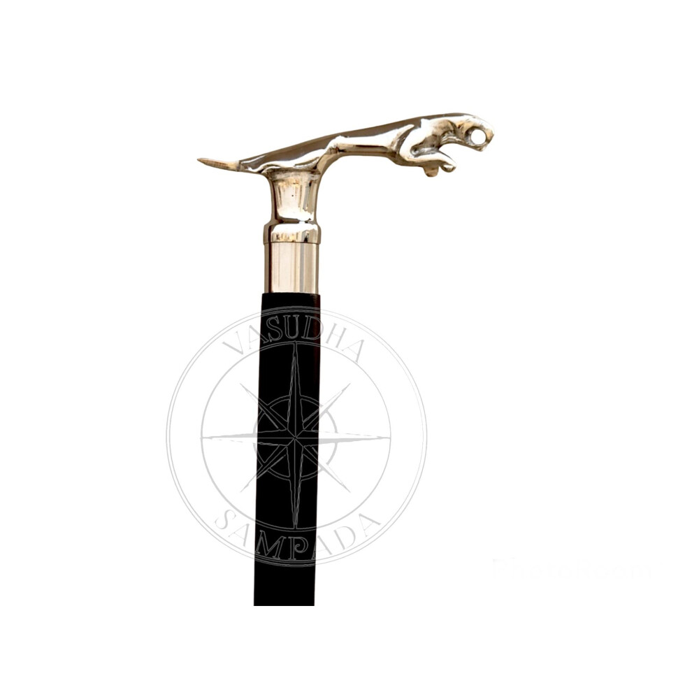 Vintage Brass Walking Cane with Solid Brass Handle, Handcrafted Rosewood Shaft, Foldable ThreeâSection Victorian Walking Stick for Men and Women