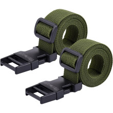 Heavy Duty Tie Down Straps with Quick Release Buckle, Adjustable Nylon Lashing Straps for Backpacks and Luggage, 2 Pack Green