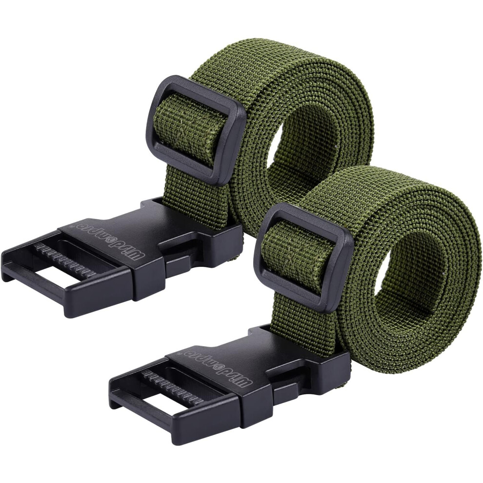 Heavy Duty Tie Down Straps With Quick Release Buckle, Adjustable Nylon Lashing Straps For Backpacks And Luggage, 2 Pack Green 9073542065074