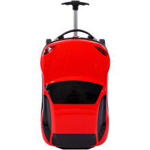Kids Car Suitcase 18 Inch Cartoon Car Design Travel Luggage for Boys with Retractable Handle Red