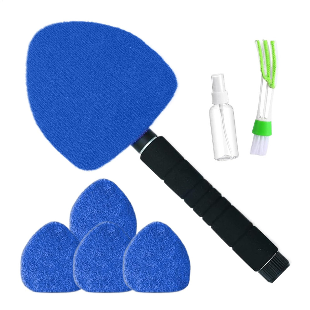 Extendable Windshield Cleaning Tool With 360 Rotating Detachable Head For Streak Car Window Cleaning Blue 9771547918257