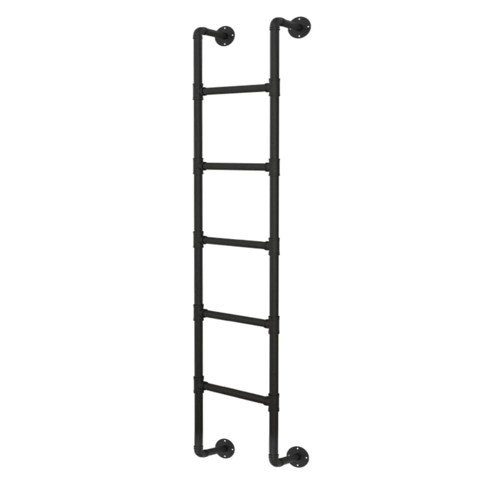 Heavy Duty Metal Bunk Bed Ladder Wall Mounted For Window Well Egress, Black Iron 6.4Ft, 330Lbs Load 9771547918301