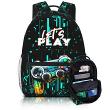 Video Game Backpack for Boys Girls, Large Capacity School Bag with Ergonomic Straps and Gamepad Design