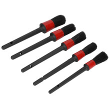 Car Detailing Brush Set 5 Pack Soft Boar Hair Auto Detail Kit for Interior Exterior Wheels and Engine Bay
