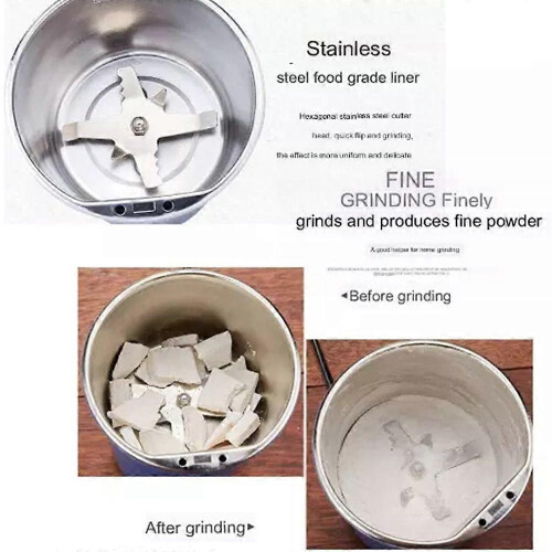 (EU) Mini Stainless Steel Electric Grain Grinder,Multifunctional Grinding Machine 2