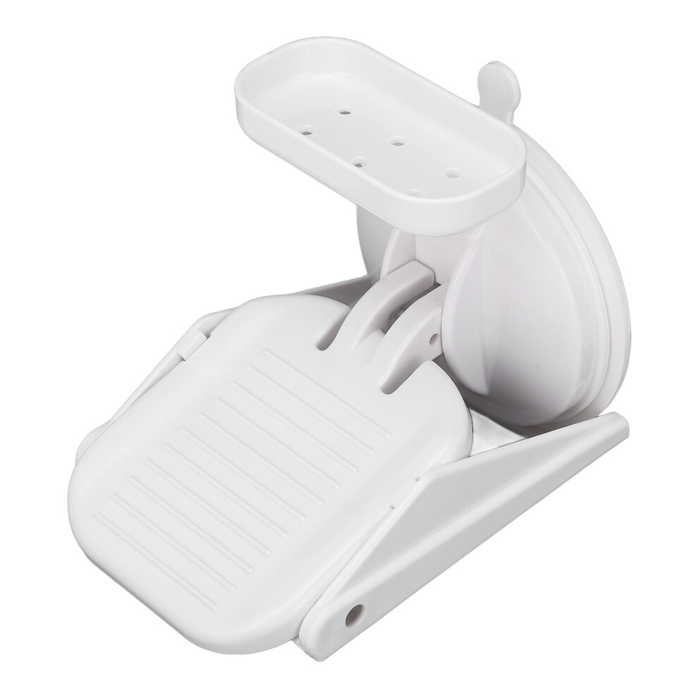 Shower Foot Rest with Shelf ABS/Silicone 6.3x4.6in