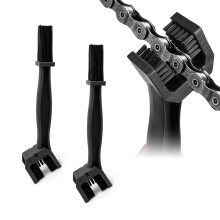 Motorcycle Chain Cleaning Brush Tool Kit 2 PCS, ThreeSided Design, Deep Clean for Bike Chain Maintenance (Black)