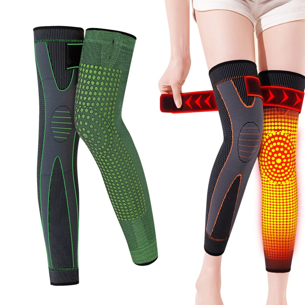 Green Tourmaline Mugwort Self Heating Knee Support Brace With Acupressure Shaping Design,