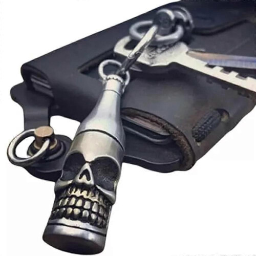 (Bottle style) Shark Rocket Bomb Keychain, Skull Bottle Keychain, Skull Keychain