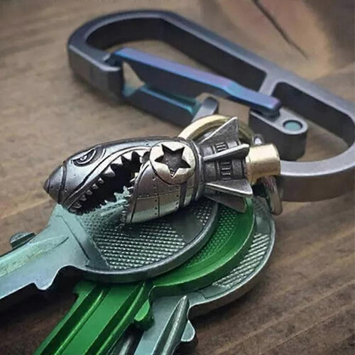 (Bottle style) Shark Rocket Bomb Keychain, Skull Bottle Keychain, Skull Keychain 2