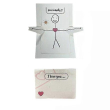 (3pcs) 3D Up Greeting Card Love Little Person Valentine's Day 3D greeting card