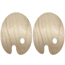2 PCS Wooden Paint Palette Set with Ergonomic Grip, Easy Clean Surface, Durable Natural Wood 11.8x9.4 Inch for Oil Acrylic Painting