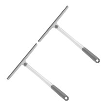 2pcs 360 Degree Rotating Window Squeegee with Ergonomic NonSlip Handle for Streak Glass Cleaning