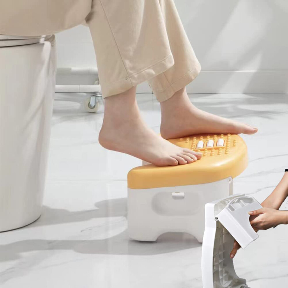 Toilet Stool,7' Bathroom Foldable Squatting Potty Stool for Adults/Kids,NonSlip Toilet Potty Step,Footrest with Massage Roller