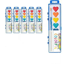 (5set) Heart Watercolor Paint Set, 10/20/30 Pack Heart Shaped Valentines Paint Sets