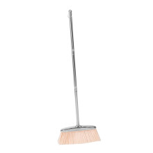 Heavy Duty Broom with Stainless Steel Long Handle, Ergonomic Grip, MultiSurface Cleaning for Home and Office