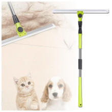 Rubber Broom for Floor Cleaning with Silicone Squeegee Head, 51in Detachable Handle, Pet Hair Remover for Hardwood and Tile