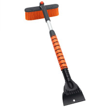 Extendable Car Snow Brush and Ice Scraper with 360 Rotating Head and Telescopic Metal Handle