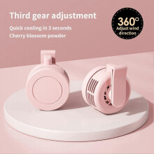 (Pink) Portable Silent Mini Bladeless Electric Fan,Adjustable Suspended Waist Fans