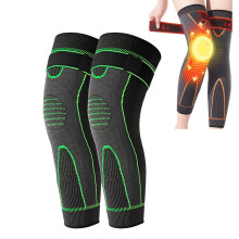 Self Heating Tourmaline Knee Compression Sleeve for Pain Relief and Acupressure Support (2PCS Green XXXLarge)