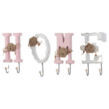 (Pink Home Hook) for Key Holder with Handmade Old Traces Hang Buckle Behind Small Items Storage