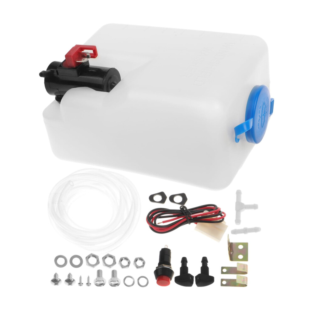 12V 1.8L Universal Windshield Washer Reservoir Kit With Pump And Leakresistant Hose For Car Cleaning 9771547919230