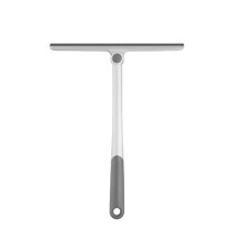 Window Squeegee with 360 Rotating Head, TPR Blade Shower Squeegee for Streak Bathroom Glass Cleaning, White and Gray