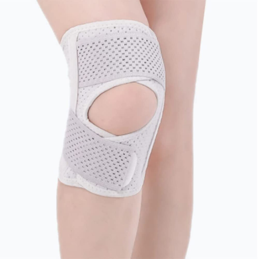 White Knee Support Brace Right Xl Ergonomic Compression Sleeve For Running Basketball Meniscus Protection