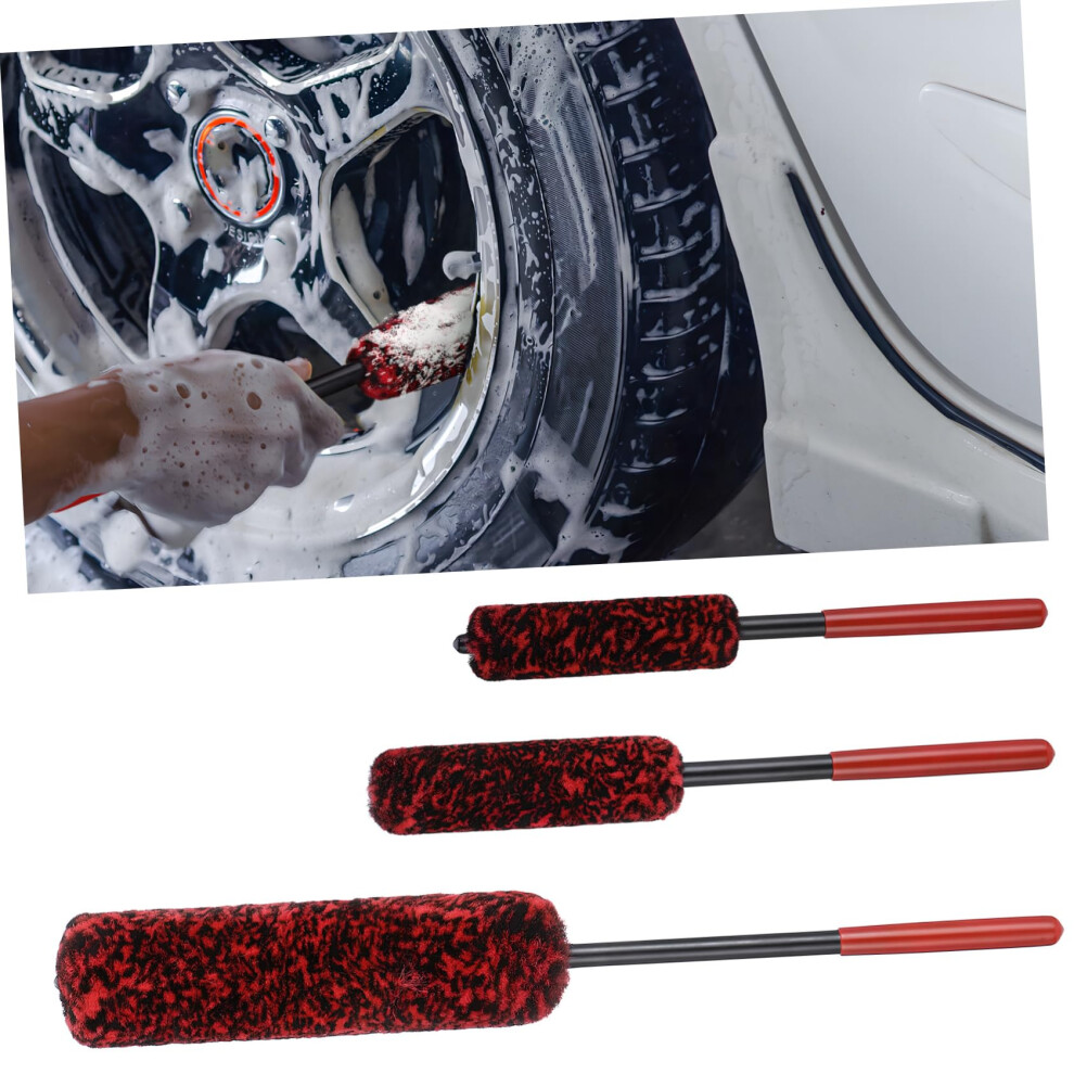 3Pcs Car Wheel Cleaning Brush Set With Bendable Head For Deep Tire Detailing And Scratch Wash 9330225396482