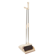 Long Handle Broom and Dustpan Set with Hair Removal Comb, Compact Upright Storage for Home Cleaning