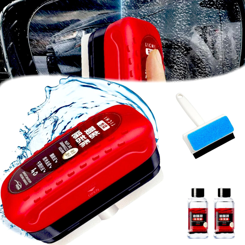 Car Glass Oil Film Remover 100Ml With Builtin Brush, Hydrophobic Windshield Coating For Streak Shine 9073542066330