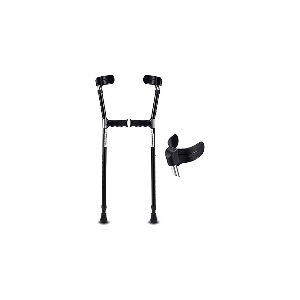 Lightweight Aluminum Forearm Crutches for Adults, Adjustable Height Ergonomic Elbow Support (1 Pair)