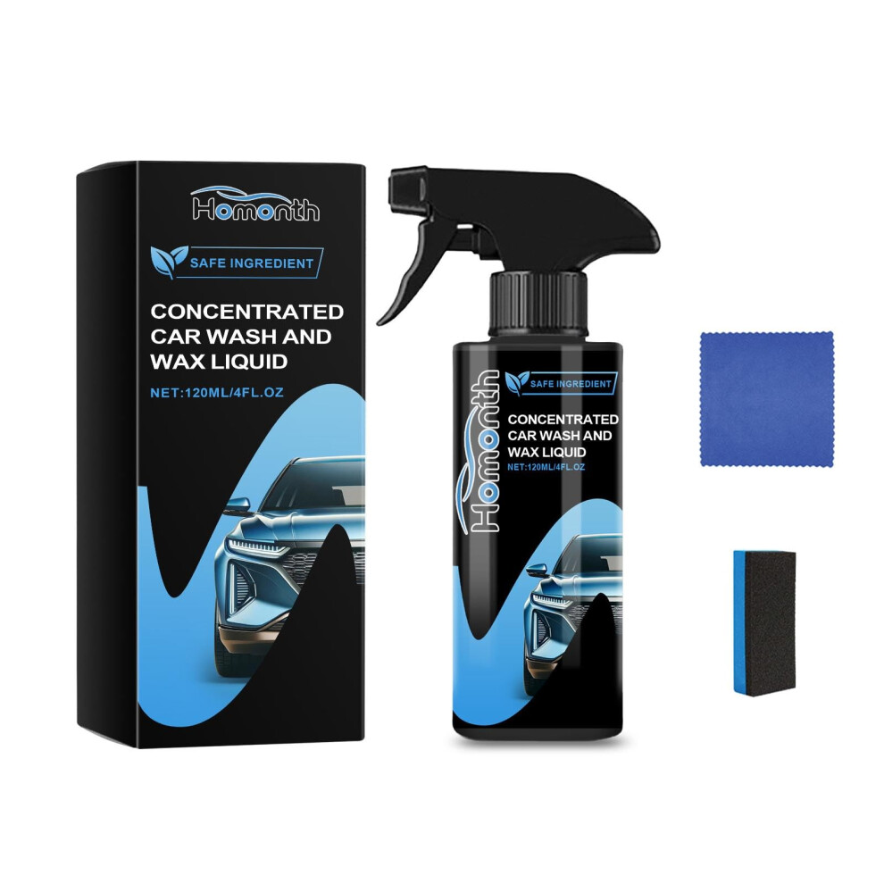 Waterless Car Wash Kit With Sponge And Towel, Fast Cleaning Spray For Longlasting Shine 9330225396727