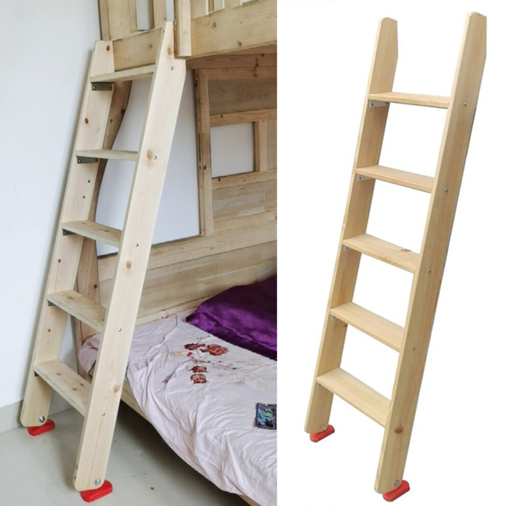 Solid Wood Bunk Bed Ladder 100175Â¯Cm Adjustable With Extra Wide NonâSlip Steps And 300Â¯Kg HeavyâDuty Support 9771547010869