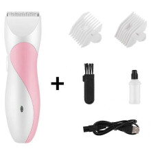(Pink) Wireless Electric Baby Hair Trimmer Hair Clipper Quiet Infant Haircutting Kit