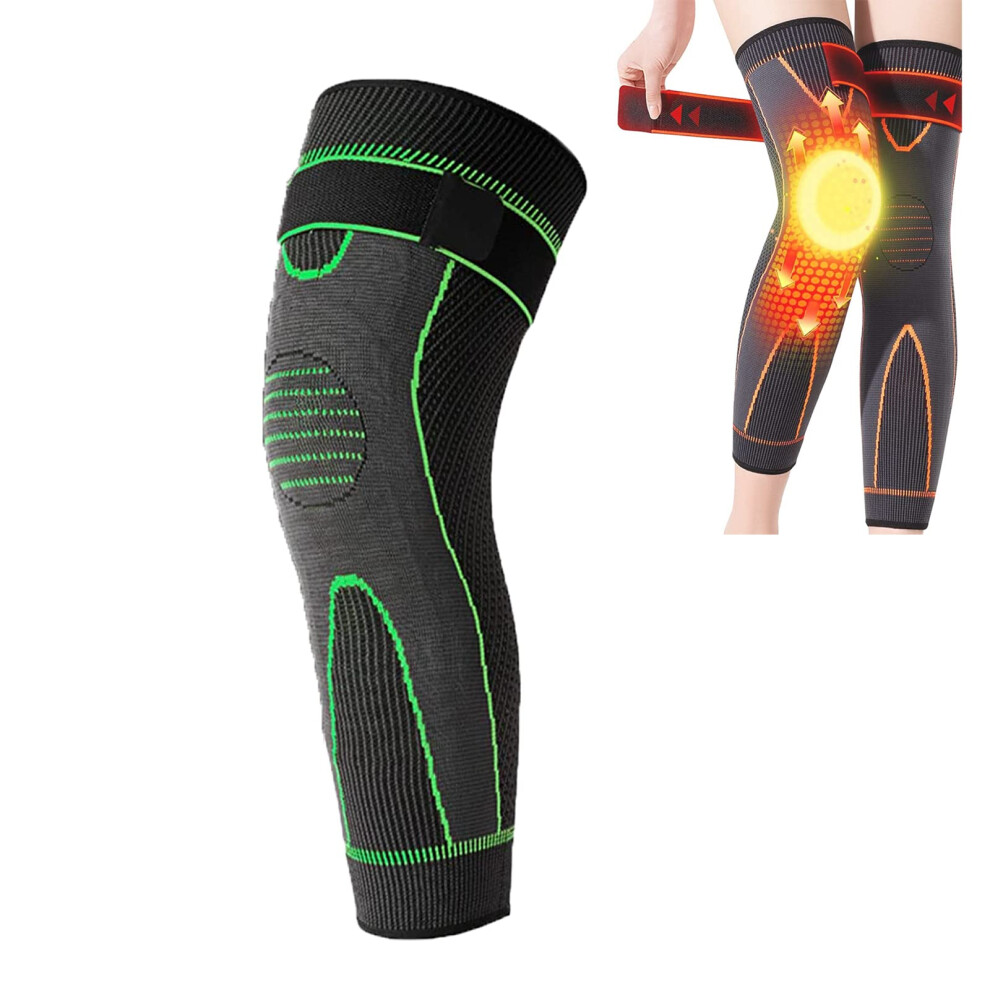 Green Tourmaline Self Heating Knee Compression Sleeve With Acupressure Massage And Mugwort Pad, Xxxlarge (1Pcs)