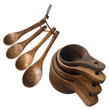 Natural Wood 8Pcs Measuring Spoon Collection Perfect For Home