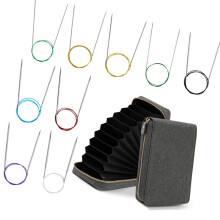 Stainless Steel Circular Knitting Needle With Carbon-grey 80cm