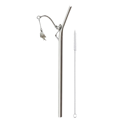 Creative Fishing Design Metal Straw Kitchen Essential-2pcs 1