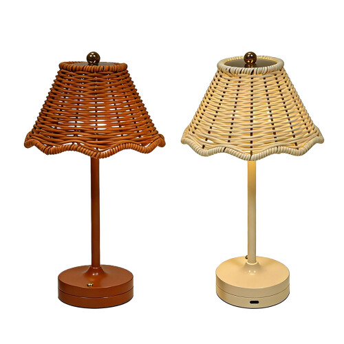 Adjustable Brightness Rechargeable Tables Lamp USB-Brown 1