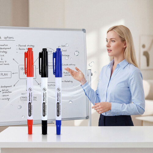 3Pcs/Pack Double Ended Whiteboard Markers Pen For School-Red 2