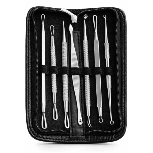 Blackhead Remover Tool Kit | Pimple Popper Spot Extractor Comedone Set 7 Piece