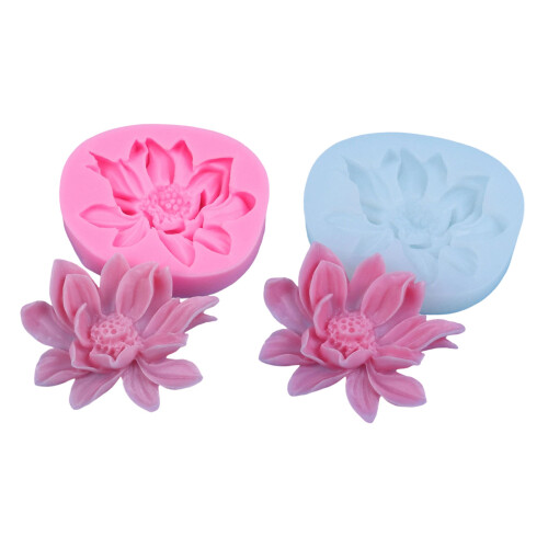 Moules détaillés en silicone en forme de fleur, idéaux-Blanc 1